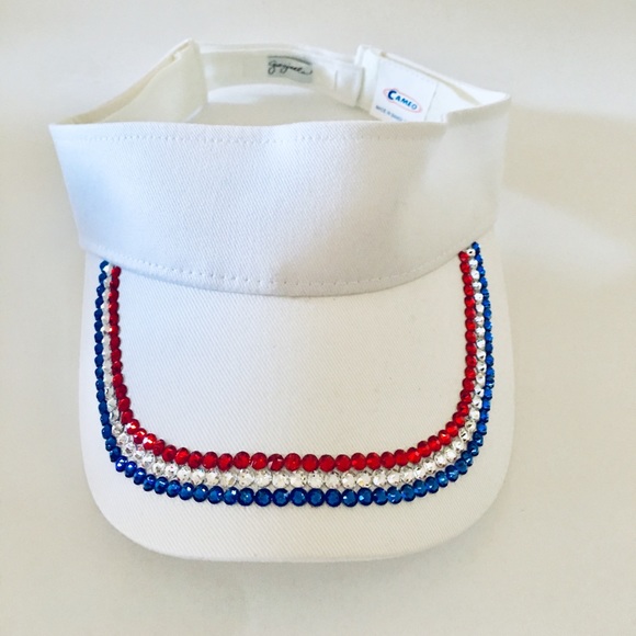 Red White Blue Patriotic Sun Visor - Picture 3 of 6